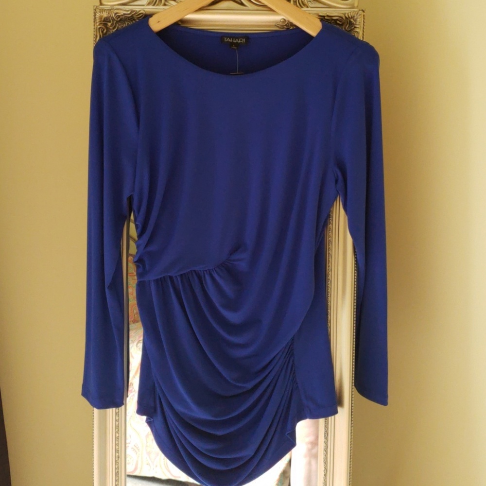 Tahari Cobalt Blue Blouse New with Tags